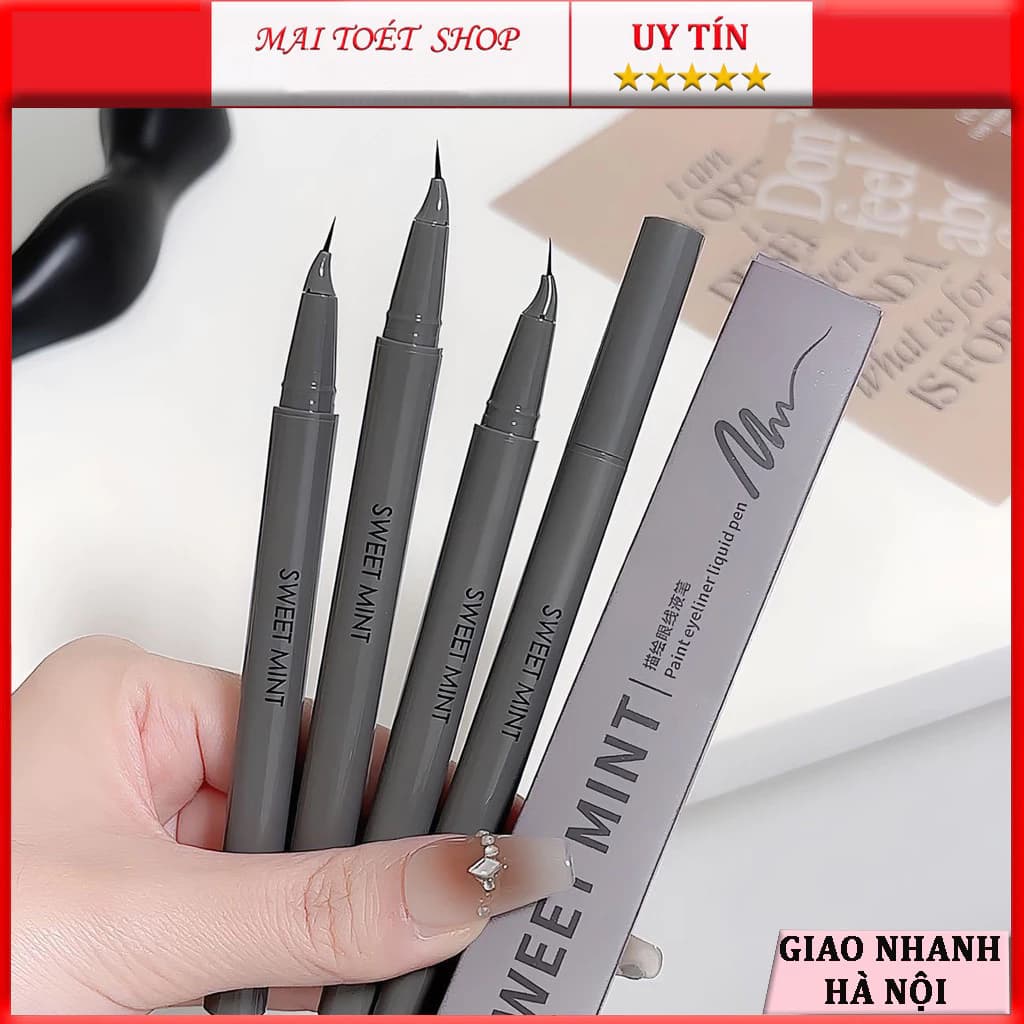 Bút kẻ mắt Sweet Mint siêu mảnh 0.01mm trang điểm mắt lâu trôi dễ sử dụng