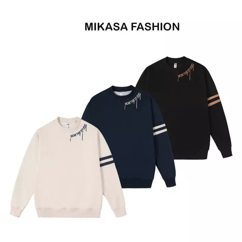 { cổ tròn thêu chữ  } Áo Sweater nam nữ  cổ tròn Thêu Chữ  Miksa với chất liệu nỉ 2 da cao cấp Mẫu Mới năm 2026