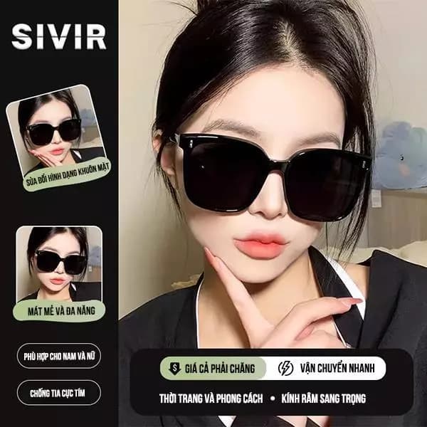 Kính Râm Gọng Vuông 001: Bản To Che Khuyết Điểm Mặt To, UV400 Style Đường Phố