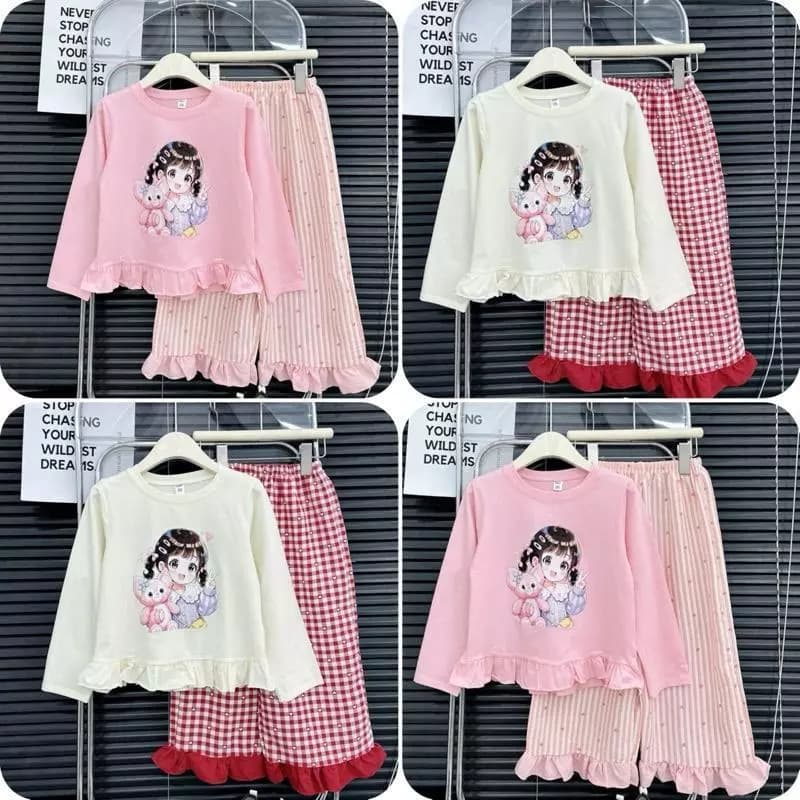 Bộ Đồ Thu Đông Bé Gái Dễ Thương Kiểu Bánh Bèo, Vải Mềm Mịn Không Xù, Size 13-42kg