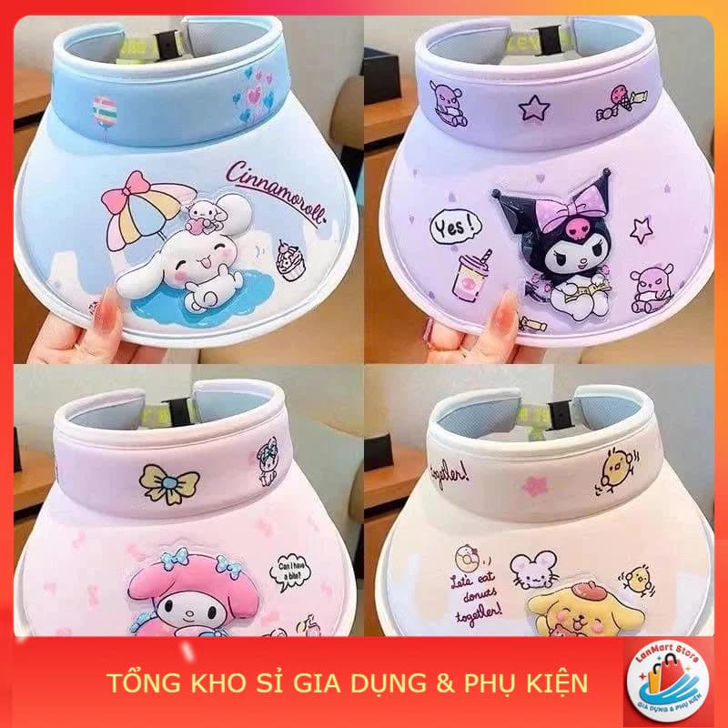 Mũ nửa đầu trẻ em - Mũ chống nắng họa tiết hoạt hình siêu xinh, rộng vành chống tia UV, có đèn led phát sáng cho bé