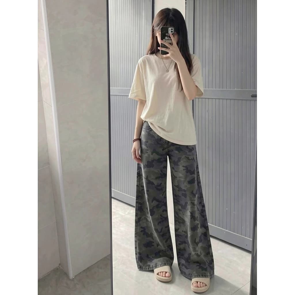DaDuHey New American Ins High Street Retro Jeans Niche High Waist Loose Wide Leg Pants Large Size Trousers