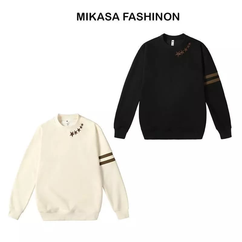 { Cổ tròn thêu sao } Áo Sweater nam nữ  cổ tròn Thêu Ngôi Sao Miksa với chất liệu nỉ 2 da cao cấp  mẫu mới năm 2026