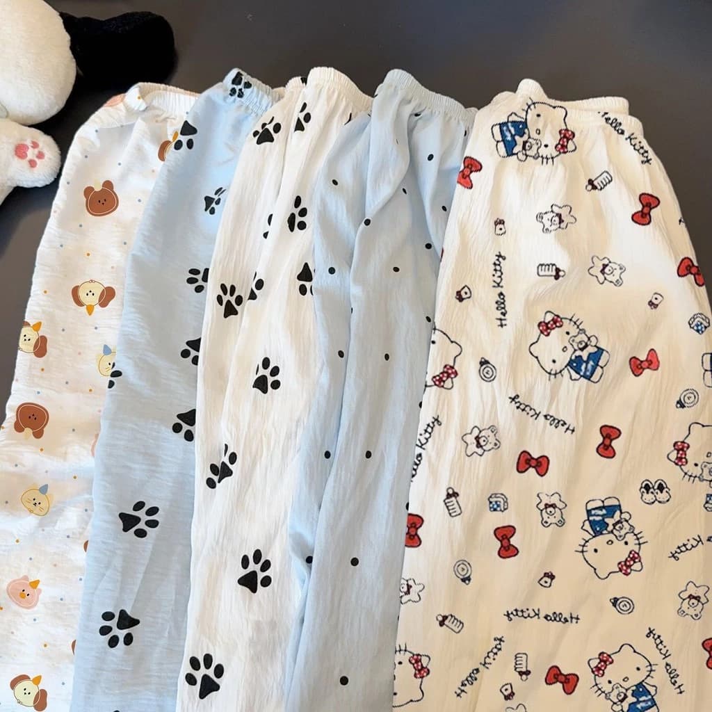 Mùa Hè Dễ Thương Cotton Quần Áo Pyjama