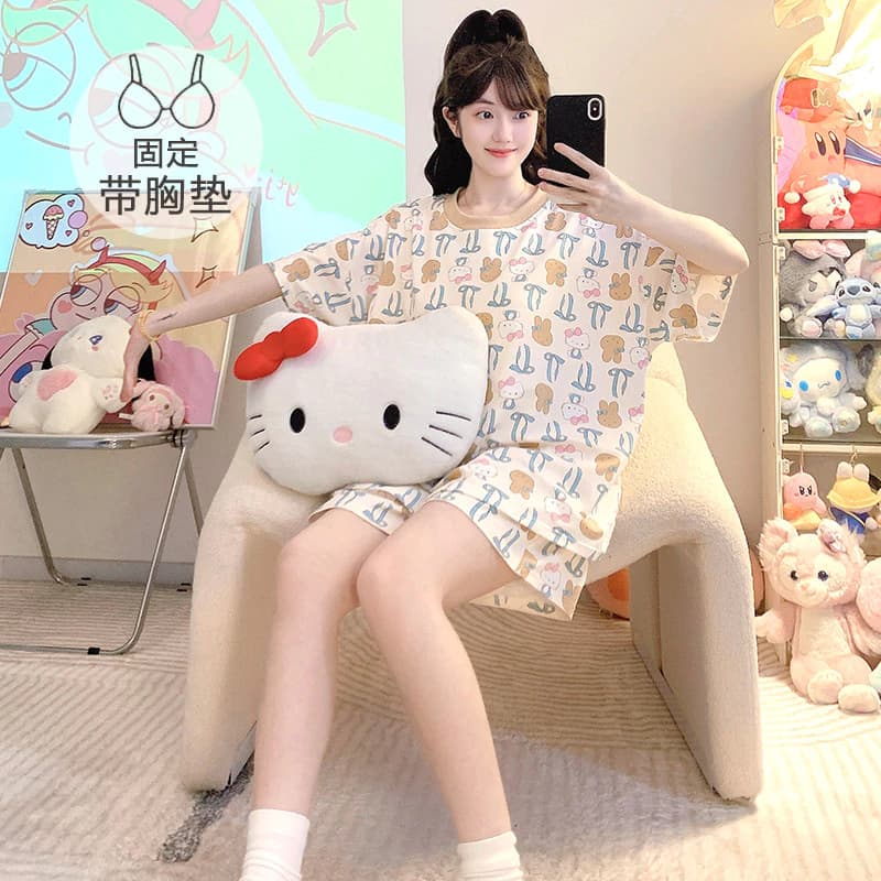 Bộ Đồ Ngủ Nữ Size Lớn từ M đến 5XL, Cotton, Tay Ngắn, Thích Hợp Mặc Ở Nhà Vào Mùa Hè