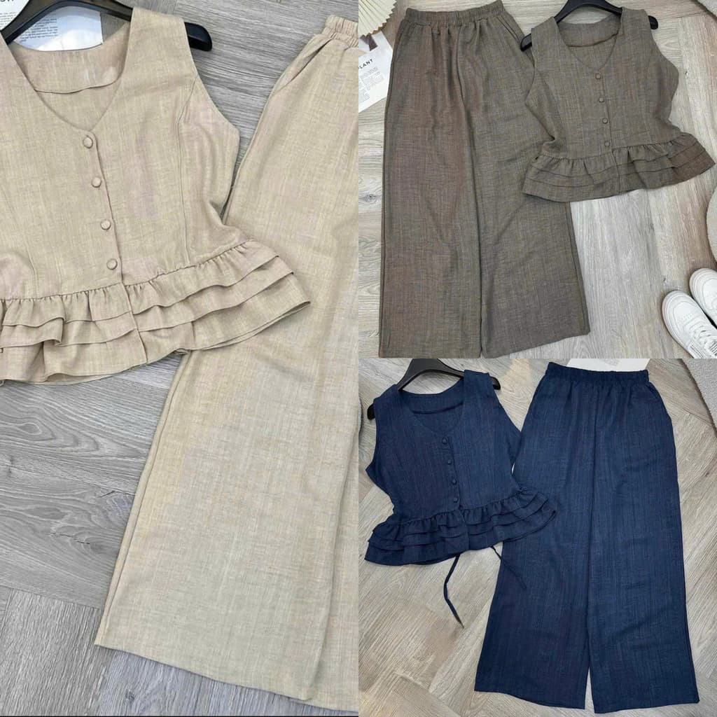 (May đẹp kỹ ) SET Bộ Đũi Nữ Quần Suông DÀI Bèo Mát Mẻ Thời Trang  DÀNH Cho Mùa Hè LANO STORE