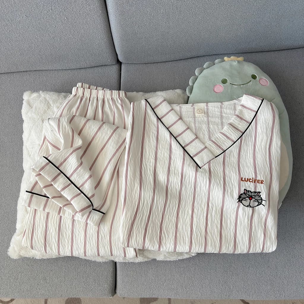 Đồ ngủ nữ Pijama Bộ đồ ngủ cổ V mềm mại Thời trang Thoải mái Ngọt ngào dễ thương đồ mặc nhà 109