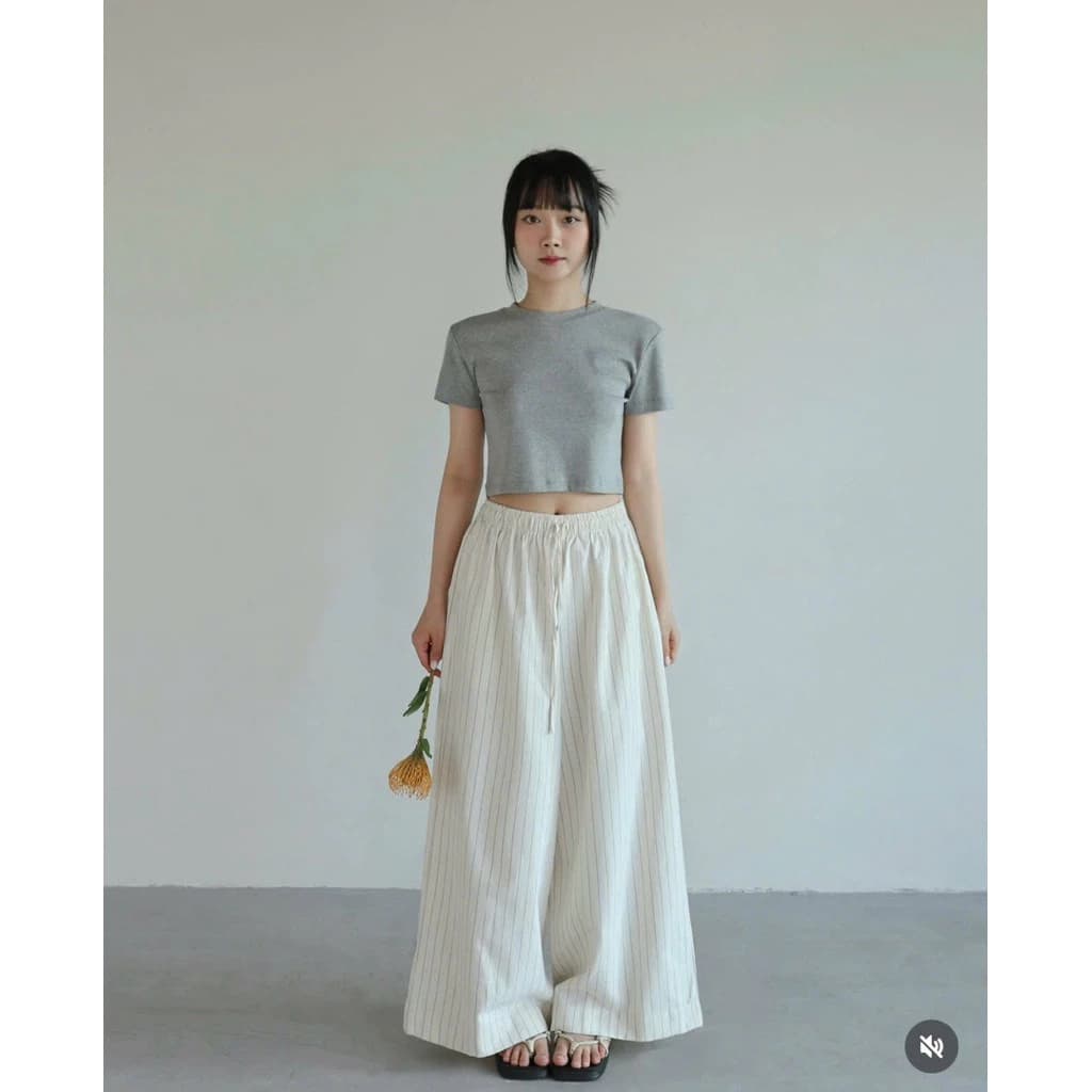 Quần Suông Sọc Linen MyaHouse