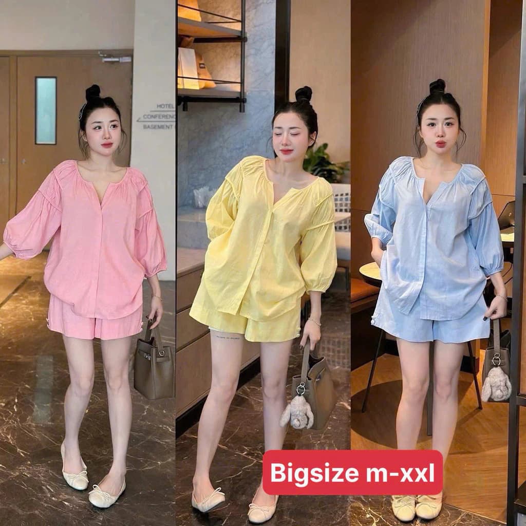 (NEW HOT)SET ĐỒ BỘ KIỂU SƠ MI KÈM QUẦN NGẮN VẢI KATE  MÁT MẺ, THOẢI MÁI PHÙ HỢP CHO MÙA HÈ NĂNG ĐỘNG