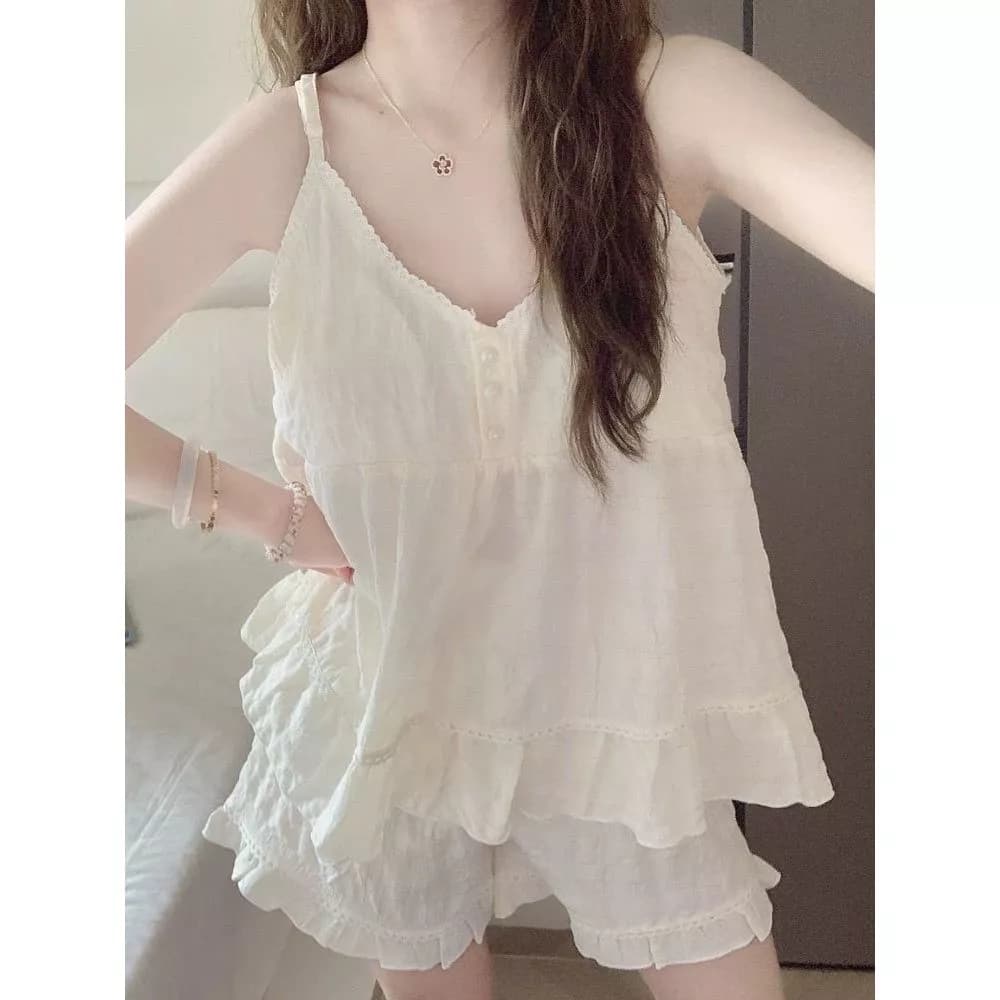 [Pre-Order]-09Quần short nữ mùa hè kiểu mới có đệm ngực, chất liệu cotton mềm mại, có thể mặc ra ngoài  mẫu mới hàng QC