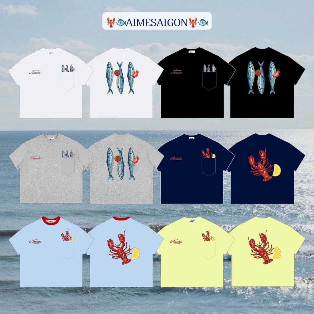 [PHỐI TÚI] A8 Aimesaigon Áo Thun Boxy Local Brand Form Rộng Tay Ngắn Cotton 250gsm "TÚI TÔM CÁ" Nam Nữ Unisex Mùa Hè Hot