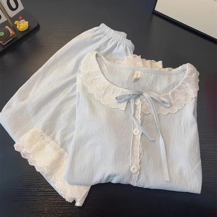 [Pre-Order]-08 Đồ ngủ năm mới cho phụ nữ, tay ngắn mùa hè, cổ áo búp bê dễ thương,mẫu mới hàng QC