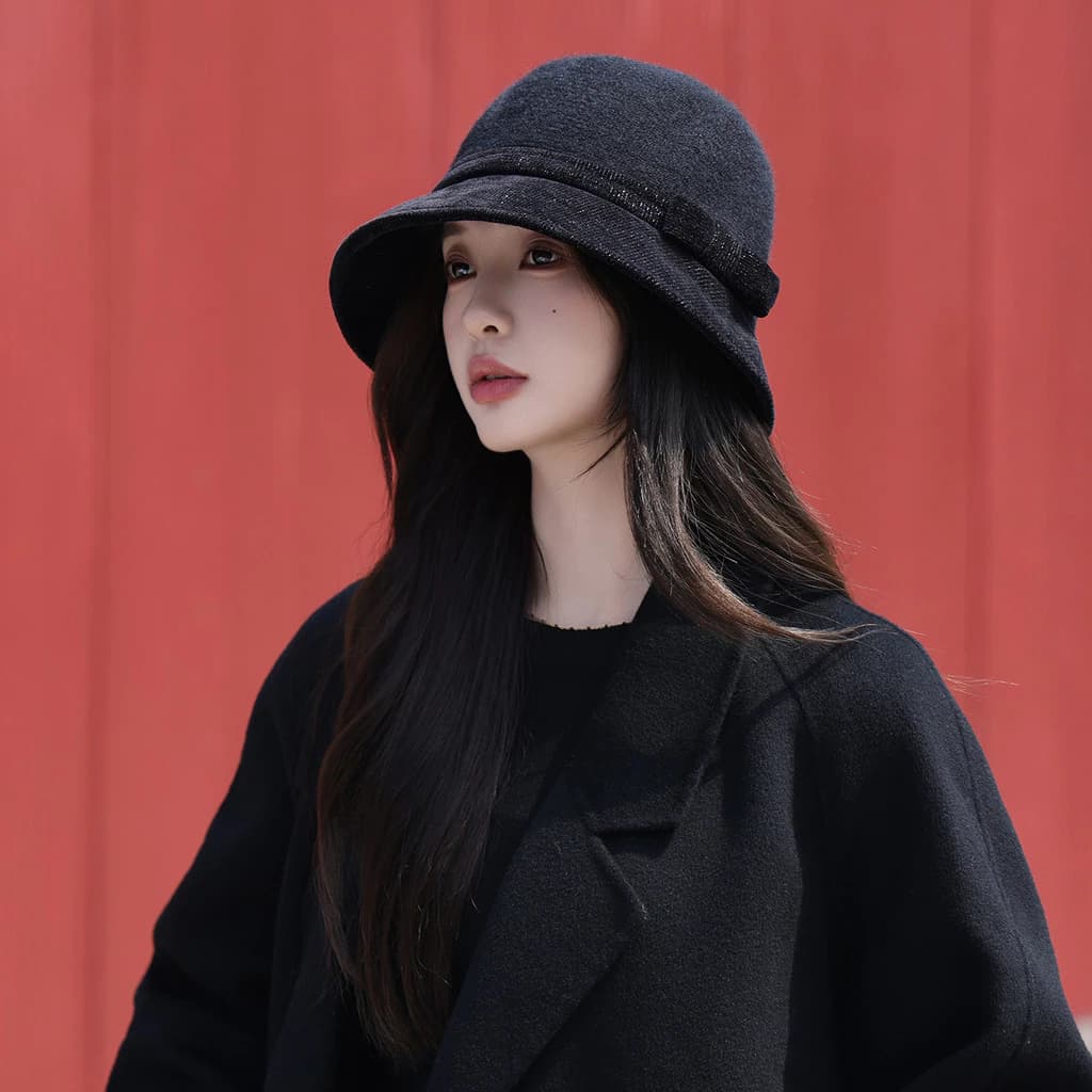 Mới Trơn Thanh Lịch Mũ Xô Thu Đông Nữ Thời Trang Top Hat