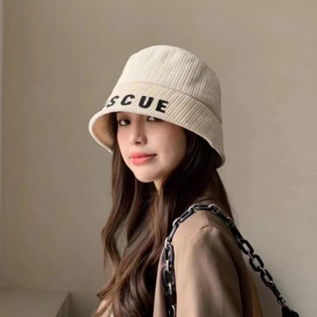 Nón Tai Bèo Nhung Kẻ In Chữ Phong Cách rescue Unisex - Mềm Mại, Thoáng Mát, Bền Đẹp