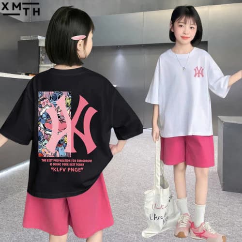 Set đồ mặc nhà, đi chơi dễ thương cho bé gái, học sinh nữ 6-16 tuổi. Bộ quần áo hè cho trẻ em size đại 18-50kg NI2