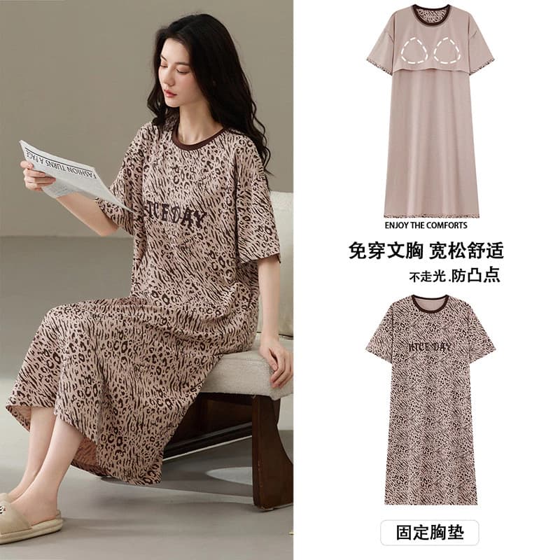 Bộ Đồ Ngủ Cotton Có Miếng Lót Ngực Bộ Đồ Ngủ Nữ Homewear Váy Ngủ Quần Short Tay Ngắn Cổ Tròn Hai Mảnh Bộ Đồ Mỏng Phong Cách Mùa Hè Ngọt Ngào Hoạt Hình Dễ Thương Bộ Đồ Thể Thao Thoải Mái Thoáng Mát