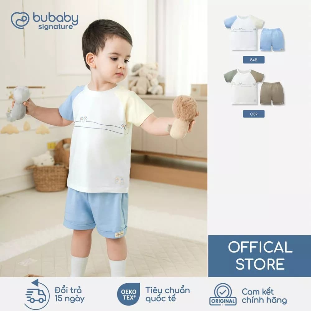 Bộ cộc tay Soft Motion BU Baby, bộ cộc tay cho bé từ 1–5 tuổi | SBC130400