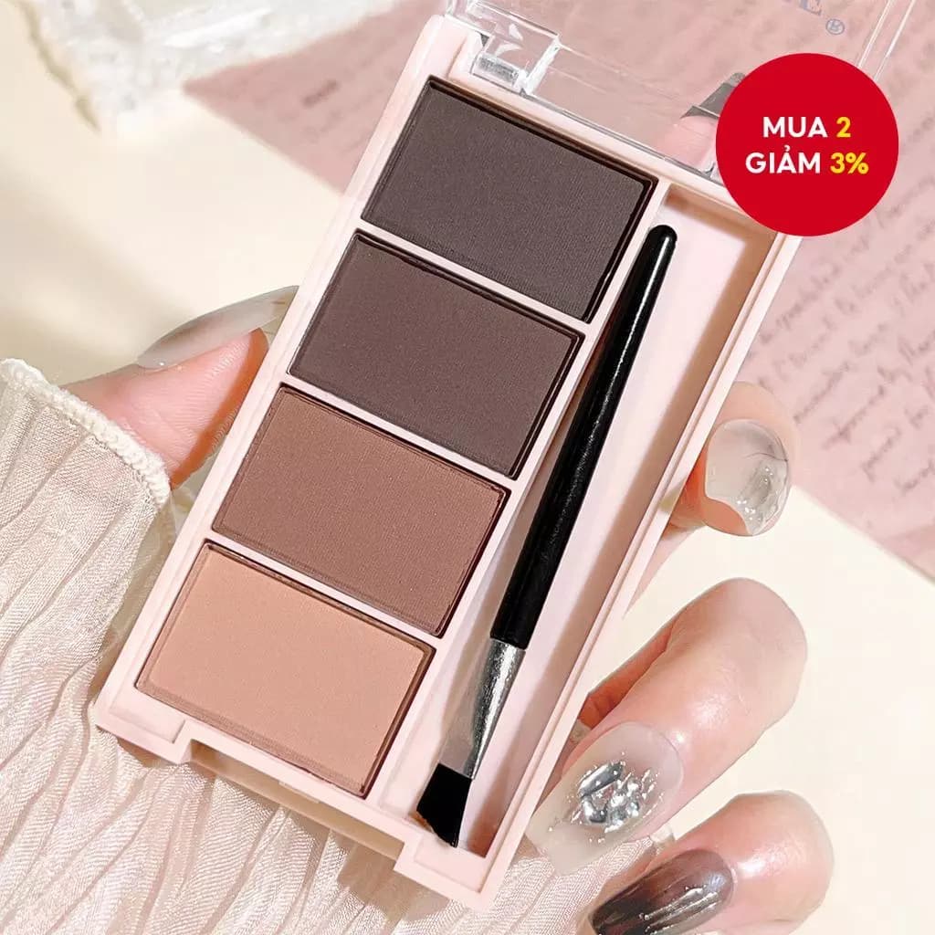 Bột Chân Mày Bốn Màu Có Độ Bền Lâu, Tự Nhiên, Chống Nước, Chống Mồ Hôi Và Không Bị Bẩn