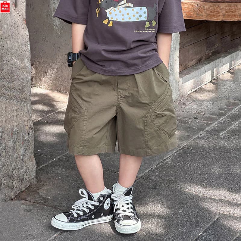 (17-50kg) Quần Short Kaki Mới Nhất 𝟐𝟎𝟐𝟔 AMBBKIDS cho Bé Trai, Vải mỏng nhẹ mềm mại thoáng mát nhanh khô, KinMall