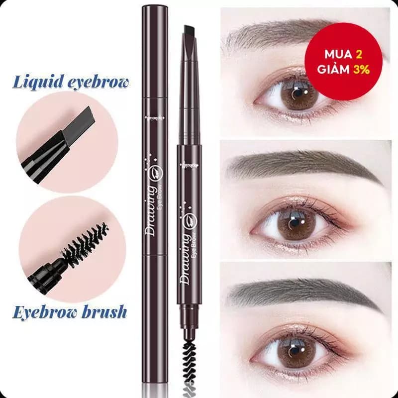 Bút chì kẻ mày chống nước 2 trong 1 - Chống mồ hôi, Sắc thái tự nhiên, Đã xác định & Lâu trôi, Trang điểm