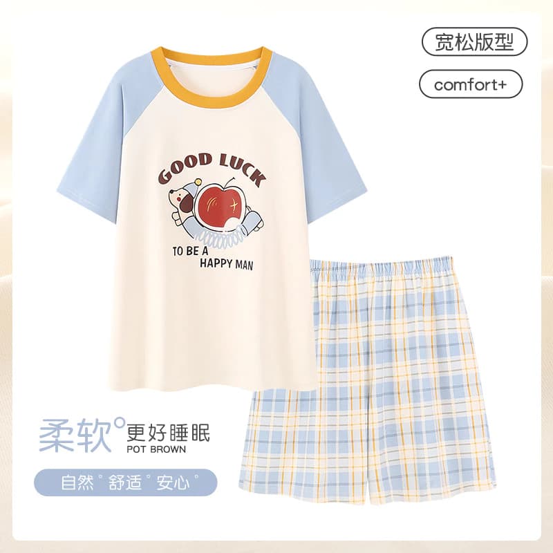 M-3XL Đồ Ngủ Người Phụ Nữ 100% Cotton Bộ Đồ Ngủ Mùa Hè Tay Ngắn Bộ Đồ Ngủ Nữ Hoạt Hình Dễ Thương Rời Túi Đôi Mặc Nhà