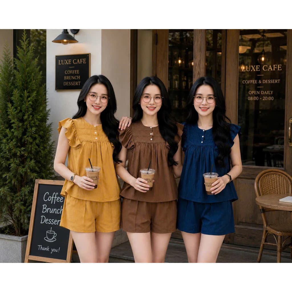 Set Bộ Nữ Ngắn Tay Thiết Kế Cánh Tiên Mới Trẻ Trung Vải Mát Dễ Mặc Có BIGSIZE Đến XXL LANO STORE