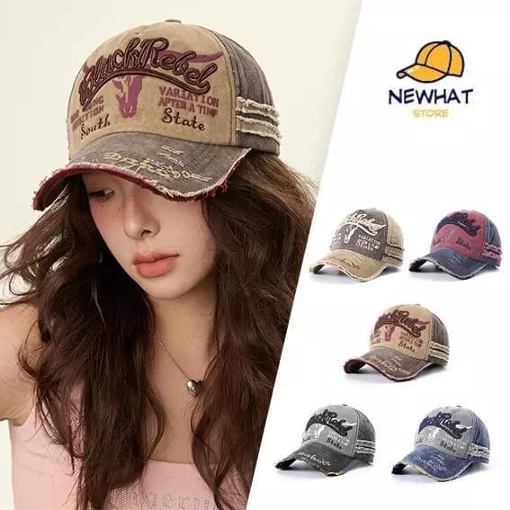 Mũ Lưỡi Trai Retro Y2K Form To Cho Đầu Lớn, Vành Cứng Cáp, Thiết Kế Đa Năng