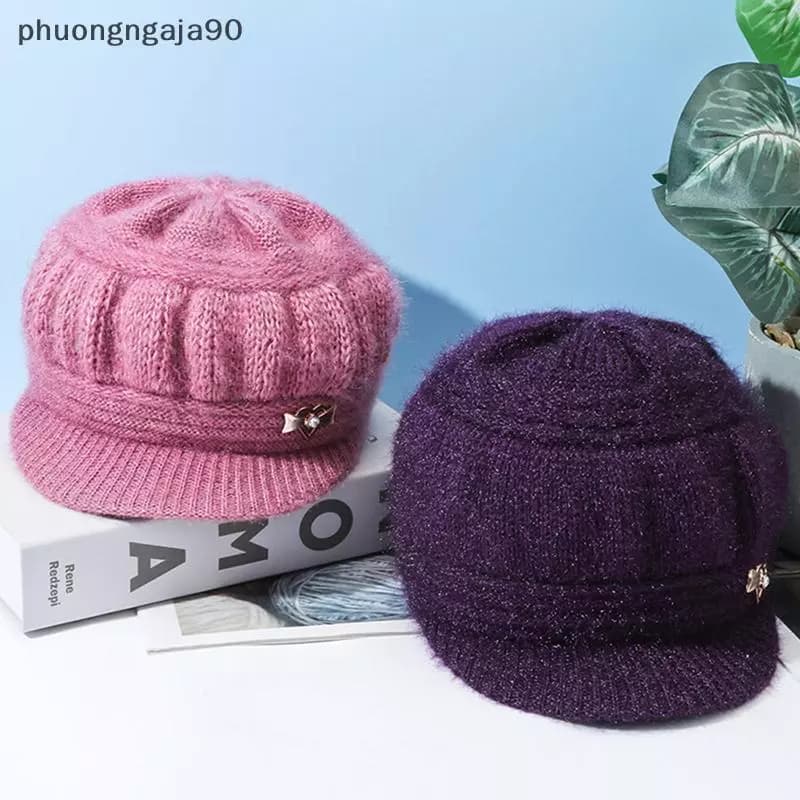 Sang trọng dệt kim len của phụ nữ thời trang mũ với bảo vệ tai cho mùa thu và mùa đông ấm áp