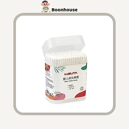 Tăm bông cho bé sơ sinh đầu nhỏ tròn dẹt dễ dàng vệ sinh tai mũi