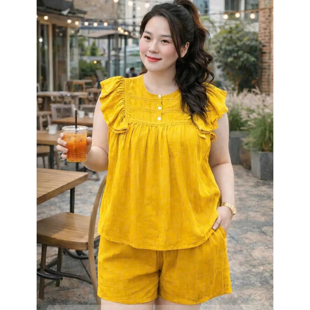 Set Bộ Nữ Ngắn Cánh Tiên Trẻ Trung Chất Vải Mát Nhẹ THỜI TRANG Có BIGSIZE Đến XXL LANO STORE