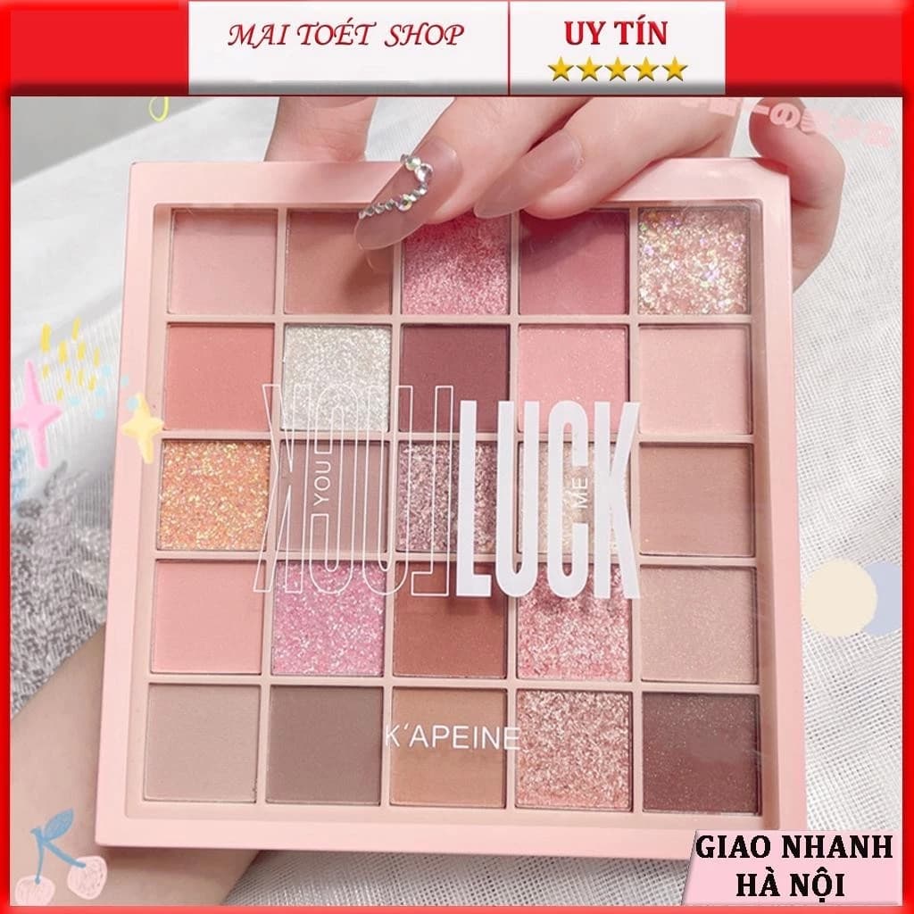 Bảng phấn mắt K'APEINE 25 ô Size lớn makeup tông cam hồng đào,phấn mắt chính hãng nội địa trung