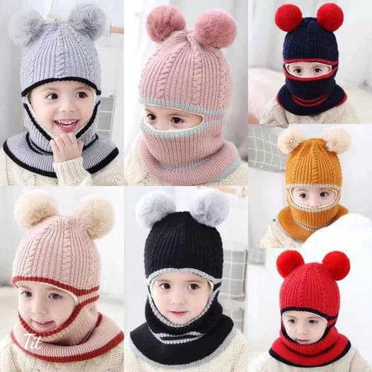 Mũ Len Ninja Trùm Kín Mặt và Cổ Lót Nỉ Mềm Mịn Giữ Nhiệt Siêu Ấm Cho Bé 1-6 Tuổi (MAT000GDBT)..