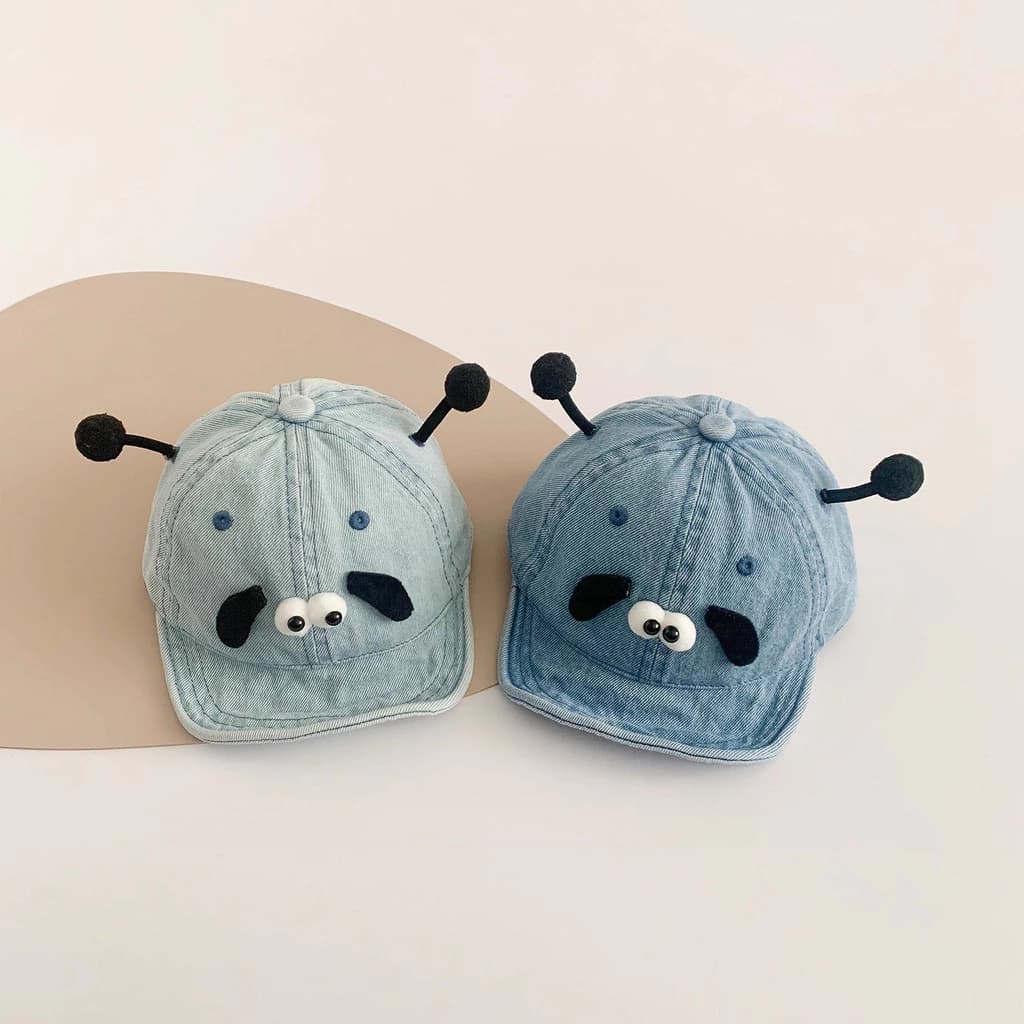 Mũ bé mùa hè Trang trí họa tiết hoạt hình Mũ Denim 5-24 tháng