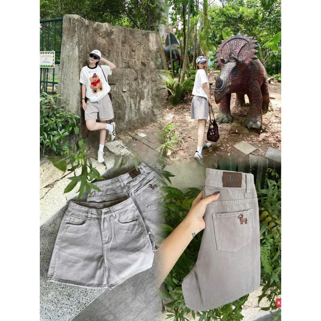Quần Sọt Jean Ngố Thêu Túi QC.Jean Không Giản.Đủ Size S/M/L( J05 - Quần sọt jean )