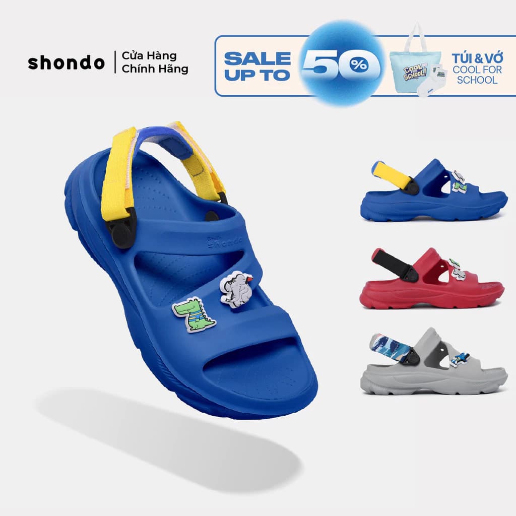 Giày Sandal Bé Trai FX Chất Nhựa Đúc Cao Cấp Chống Trơn Trượt, Không Thấm Nước Shondo Nhiều Màu