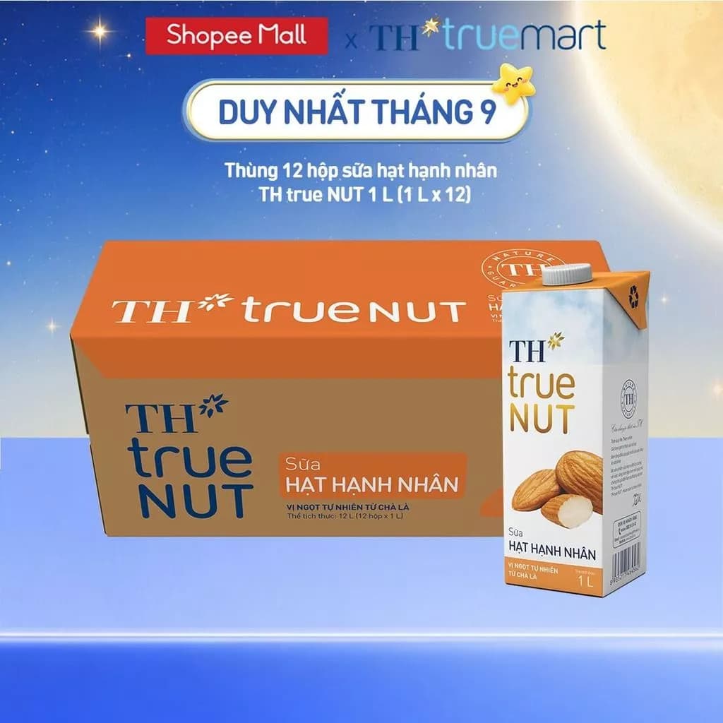 Thùng Sữa Hạt Hạnh Nhân TH true NUT milk 1L (12 Hộp)