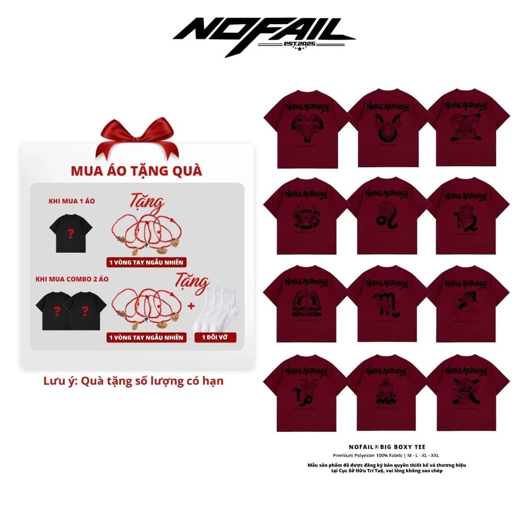 Áo Thun Unisex Form Boxy NOFAIL ASTROLOGY – Áo Thun Cung Hoàng Đạo Local Brand Polyester Nam Nữ- A32