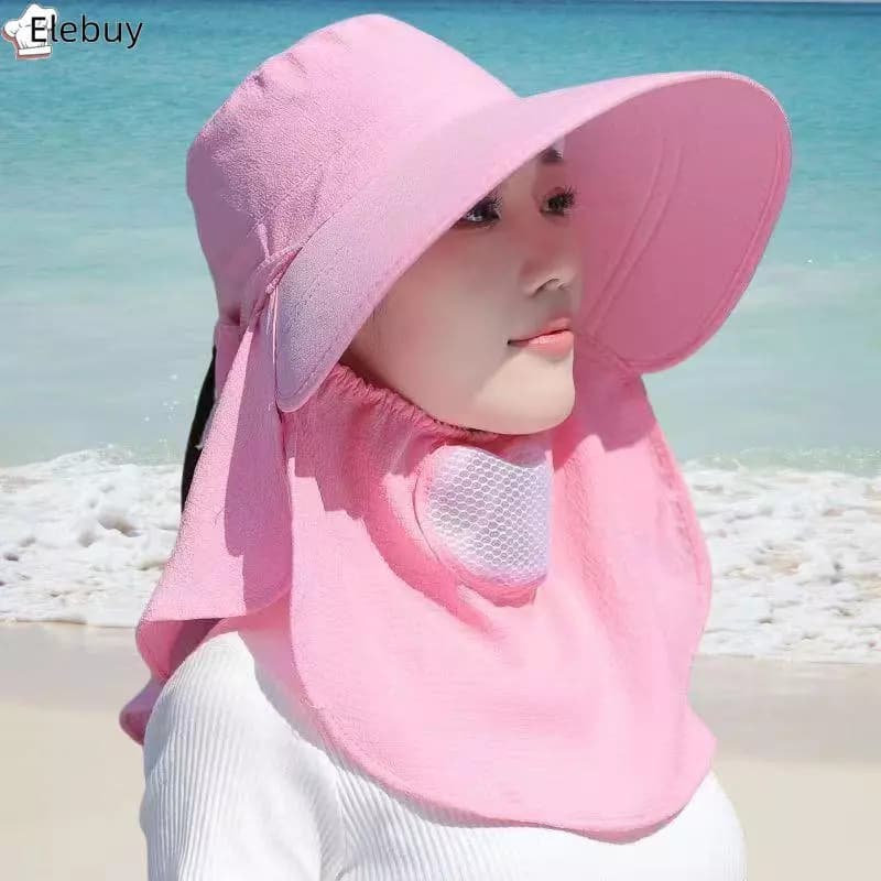 [Ele-T] Mũ mùa hè dành cho nữ Tấm che nắng đi xe đạp ngoài trời Mặt nạ vành rộng Mũ che nắng thoáng khí Mũ che nắng thông thường Tấm che nắng Bảo vệ tia cực tím Mới