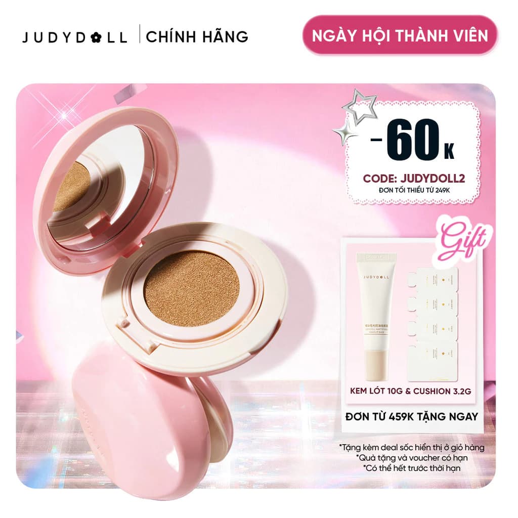 Phấn Nước JUDYDOLL Fresh Matte Cushion Dành Cho Da Dầu Mụn Chống Nắng SPF50+ PA+++ 12.5g