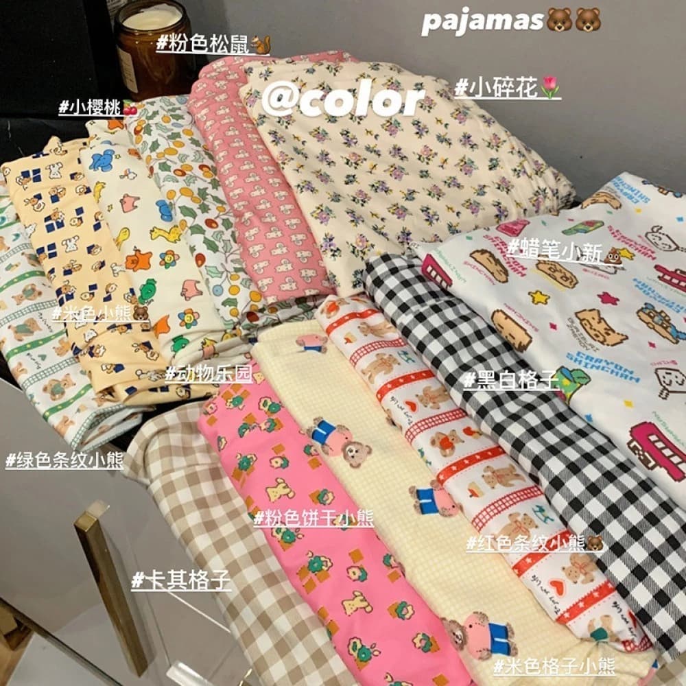 Quần Ngủ Nữ - Quần Pajama Dáng Rộng Nhật Bản In Hoạt Hình Mùa Hè Thời Trang Trẻ Trung B99585