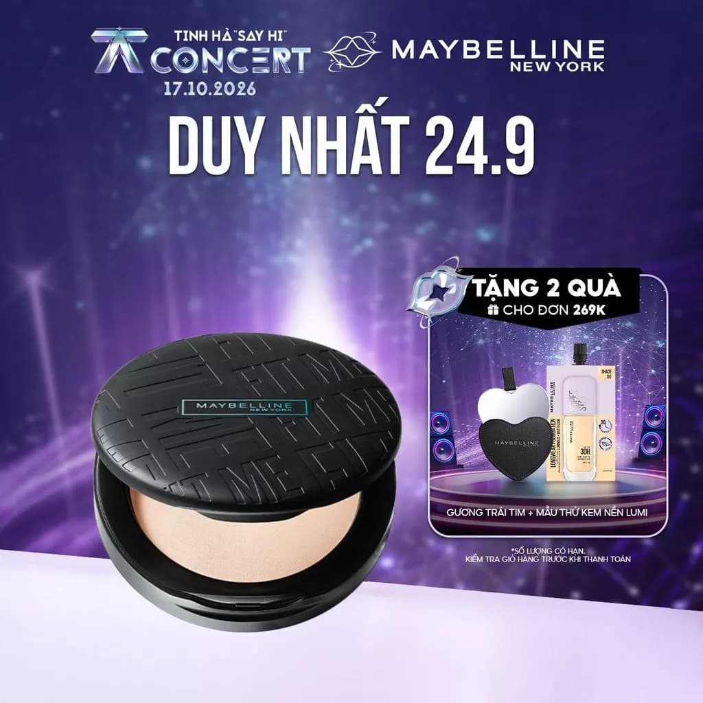 Phấn Phủ Kiềm Dầu Mịn Lì 16H, Che Phủ, Chống Nắng SPF32 PA+++ Maybelline New York Fit Me Compact 6g