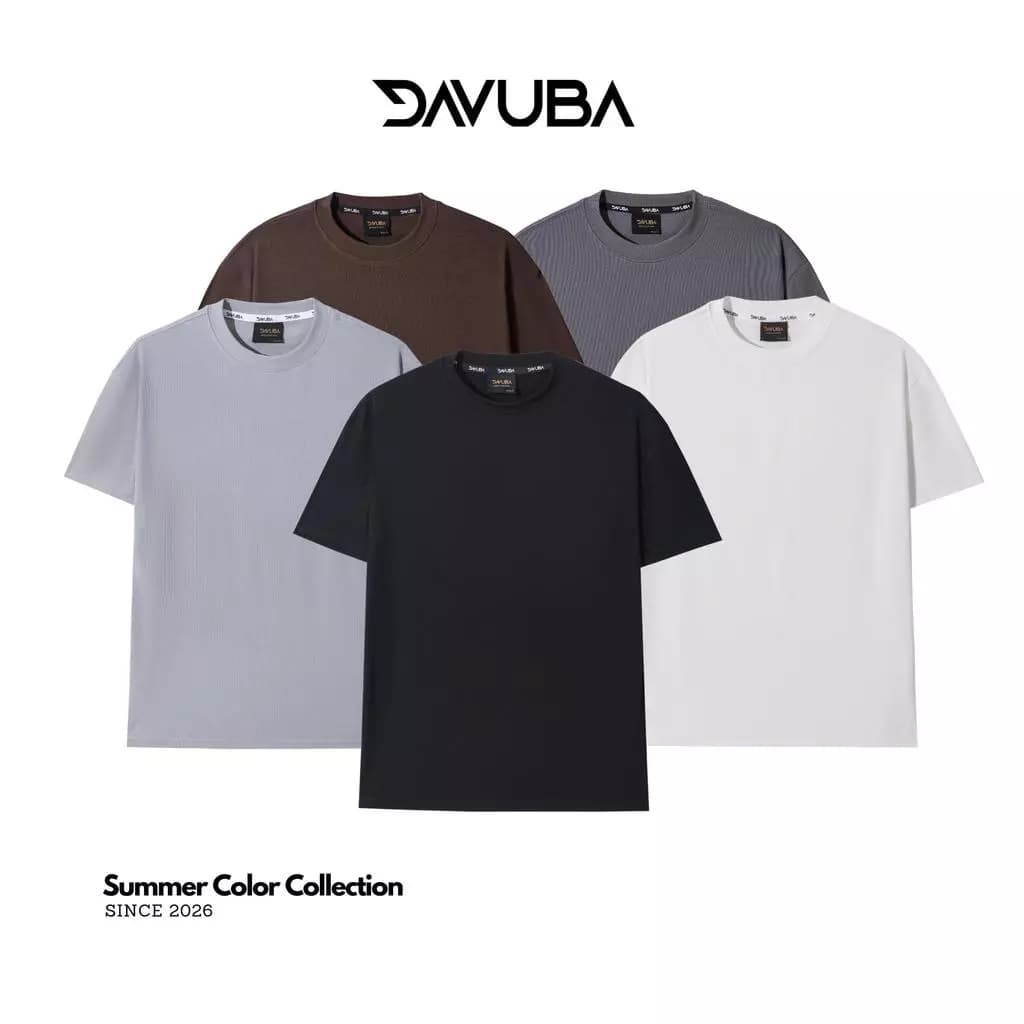 DAVUBA I Áo Thun Trơn Clean Fit Unisex Co Giãn 4 Chiều Mềm Mịn SM092