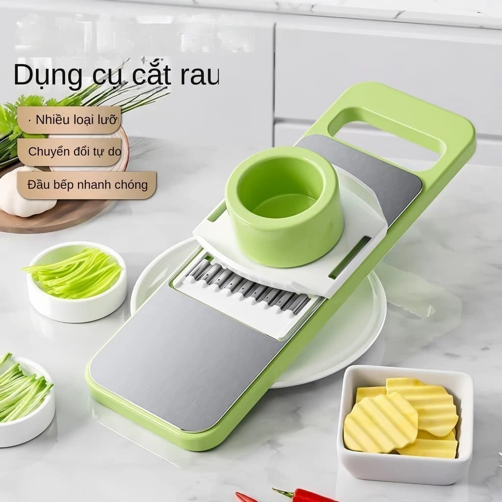 Dụng Cụ Cắt Rau Đa Năng 5 Lưỡi Thép Không Gỉ Máy Bào Sợi Potatoes Cà Rốt Kèm Bảo Vệ Tay An Toàn ✨Luyoo24.vn✨