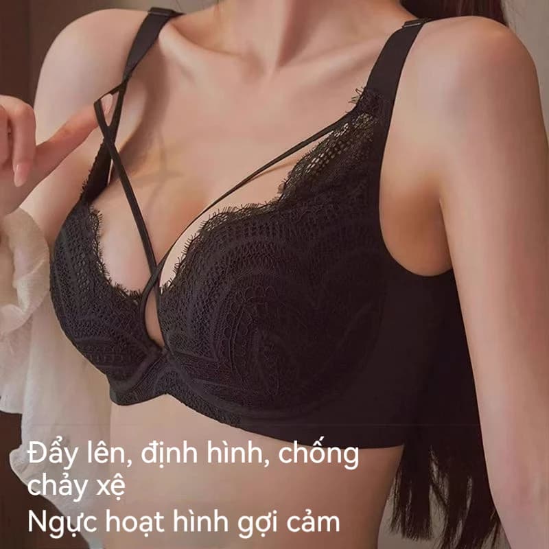 Gợi cảm hàng ngày thoải mái ngực lớn tụ tập thể hiện gầy ren mỏng vòng tròn thép mềm nâng lên nhận áo ngực sữa phụ trợ