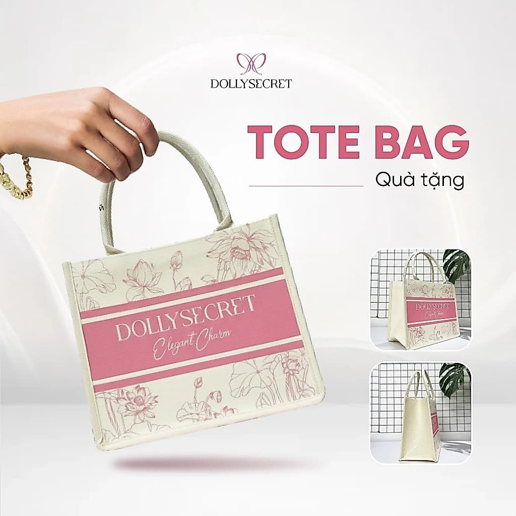 [QUÀ TẶNG] Túi Cói Nữ DOLLY SECRET Đi Du Lịch Đi Chơi Thời Trang Tote Bag