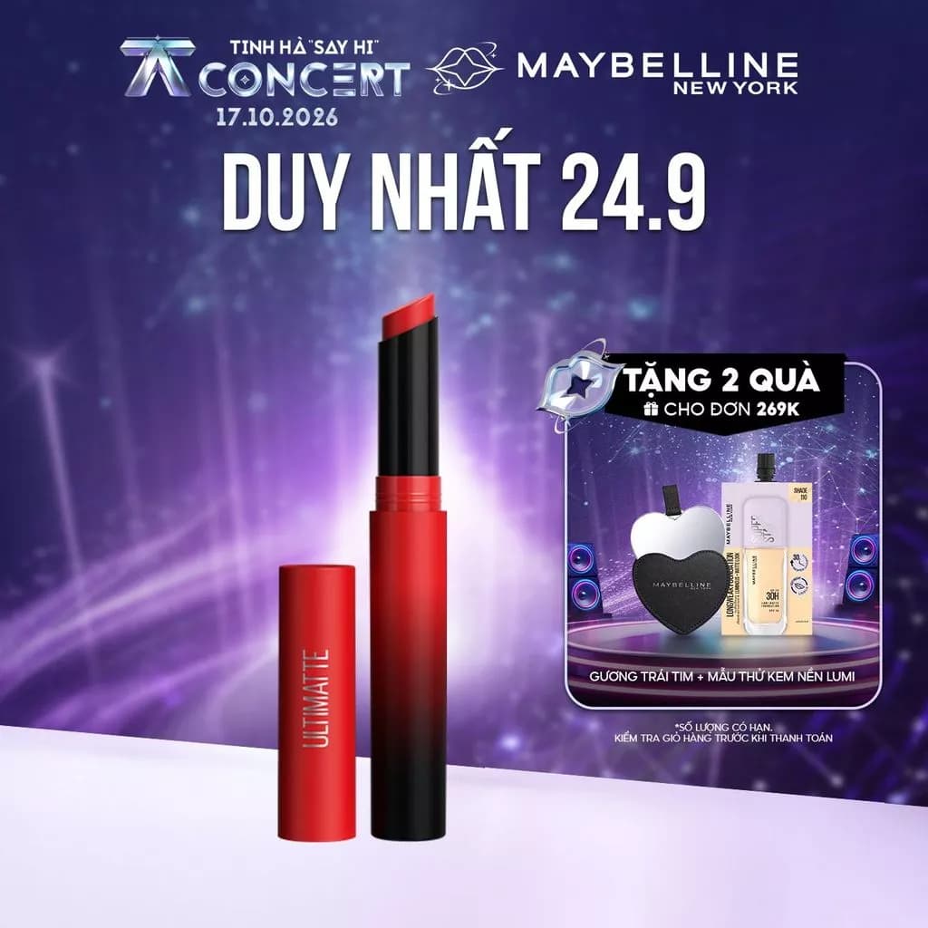 Son Lì Mịn Môi Siêu Nhẹ Cao Cấp Maybelline New York Color Sensational Ultimatte 1.7g