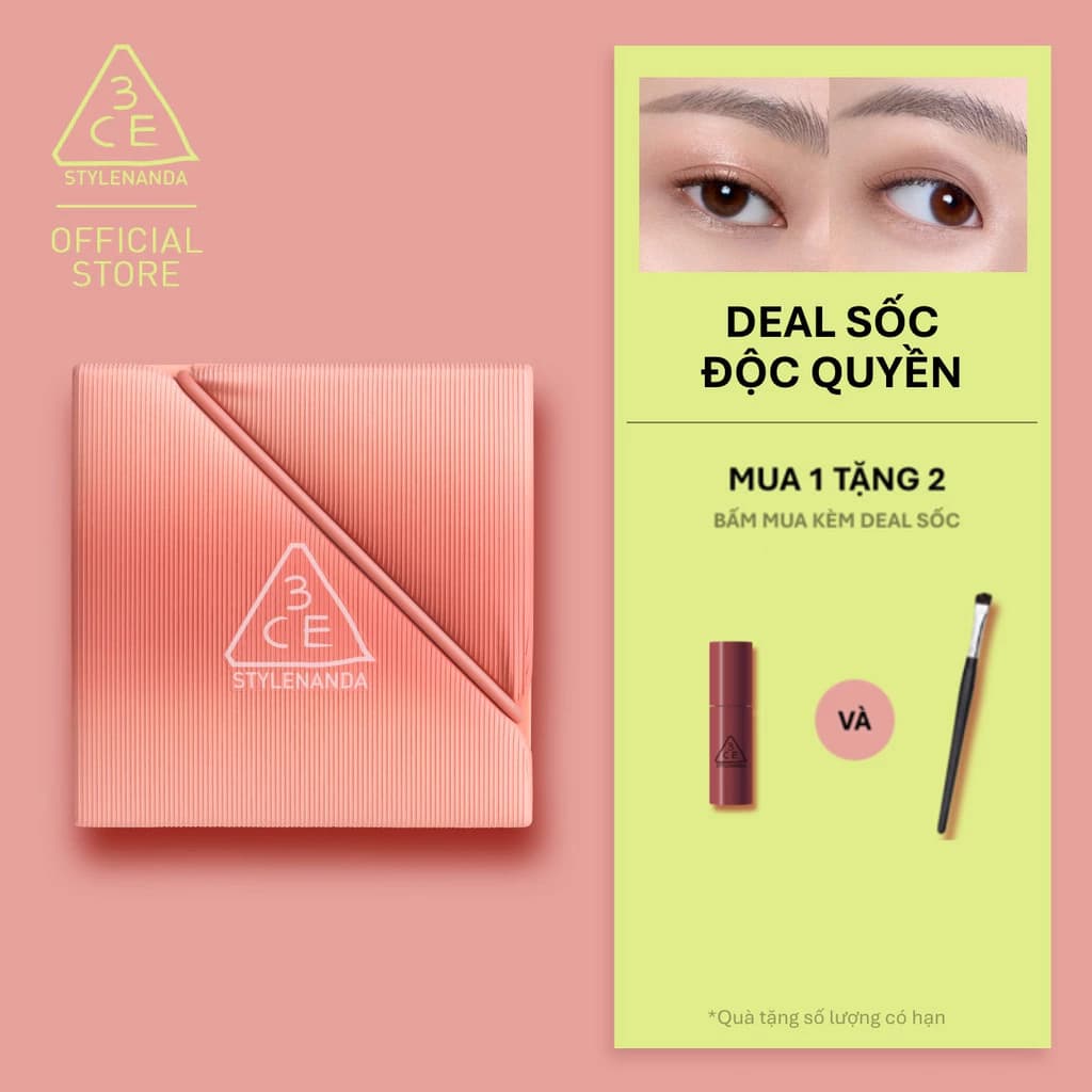 Bảng mắt phấn bơ đa năng 3CE Multi Eye Color Palette The Textile - 9 Màu Mịn Lì, Bám Siêu Lâu, Lên Màu Chuẩn