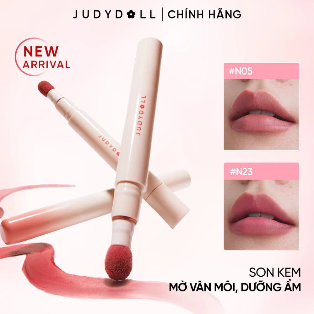 JUDYDOLL Son Kem Lip Powder Cream Mịn lì Che phủ vân môi Không dính cốc 1,8g