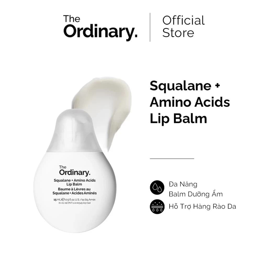The Ordinary Squalane + Amino Acids Lip Balm dưỡng ẩm môi dạng gel không bóng 15ml