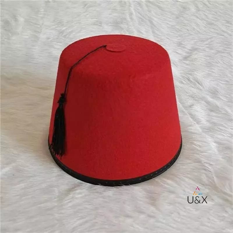 U & X Tròn Nỉ Fez Mũ Thoáng Khí Màu Đỏ Fez Mũ Ma-rốc Cosplay Thổ Nhĩ Kỳ sels Mũ Lễ Hội Tiếp Liệu MỚI